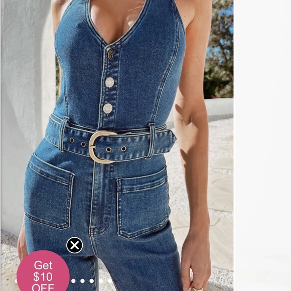 Show Me Your MuMu Pants - Show Me Your MuMu Blue Denim Jumpsuit